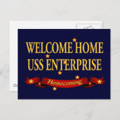 Welcome Zuhause USS Enterprise Postkarte (Vorne/Hinten)
