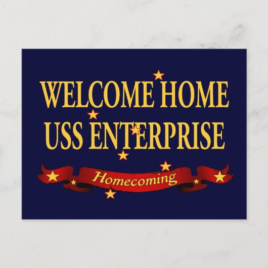 Welcome Zuhause USS Enterprise Postkarte (Vorderseite)