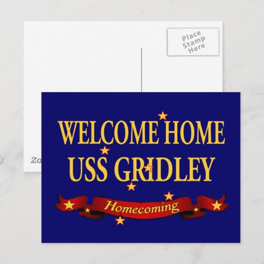 Welcome Zuhause USS Gridley Postkarte (Vorne/Hinten)