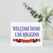 Welcome Zuhause USS Higgins Postkarte (Stehend Vorderseite)