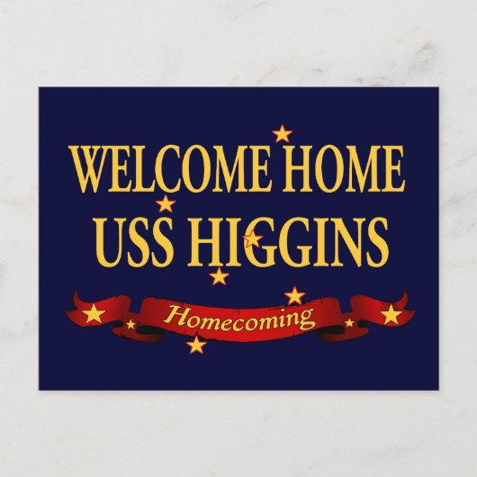 Welcome Zuhause USS Higgins Postkarte (Vorderseite)