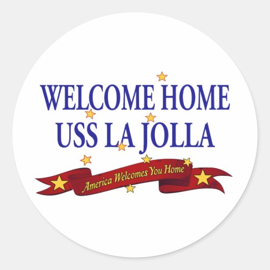 Welcome Zuhause USS La Jolla Runder Aufkleber (Vorderseite)