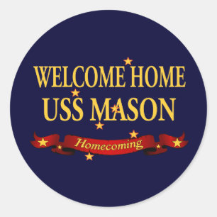 Welcome Zuhause USS Mason Runder Aufkleber