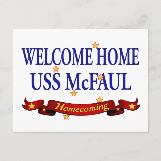 Welcome Zuhause USS McFaul Postkarte (Vorderseite)