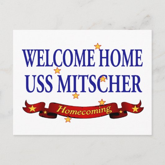 Welcome Zuhause USS Mitscher Postkarte (Vorderseite)
