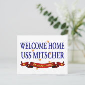Welcome Zuhause USS Mitscher Postkarte (Stehend Vorderseite)