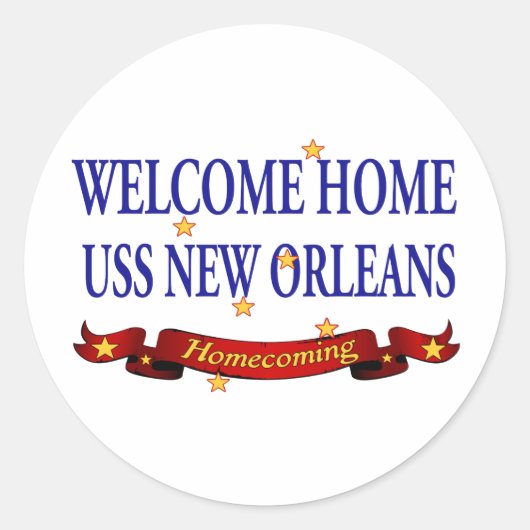 Welcome Zuhause USS New Orleans Runder Aufkleber (Vorderseite)