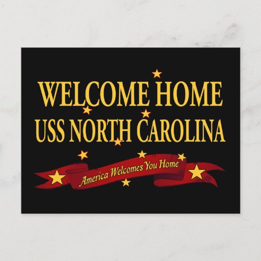 Welcome Zuhause USS North Carolina Postkarte (Vorderseite)