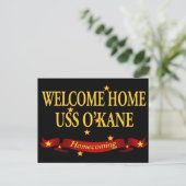 Welcome Zuhause USS O'Kane Postkarte (Stehend Vorderseite)