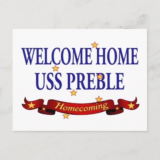 Welcome Zuhause USS Preble Postkarte (Vorderseite)