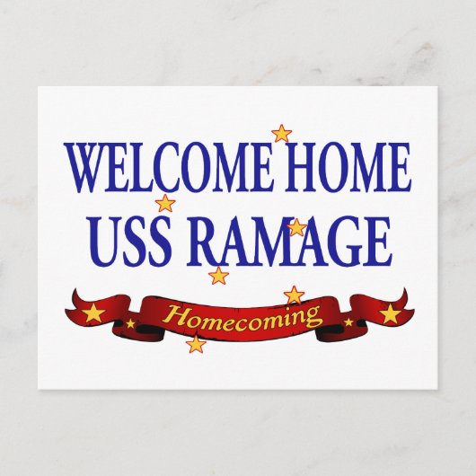 Welcome Zuhause USS Ramage Postkarte (Vorderseite)