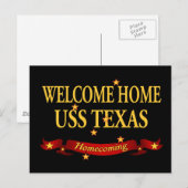 Welcome Zuhause USS Texas Postkarte (Vorne/Hinten)