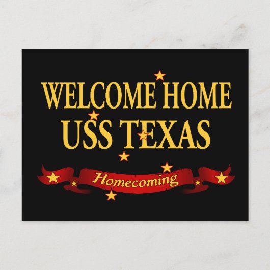 Welcome Zuhause USS Texas Postkarte (Vorderseite)