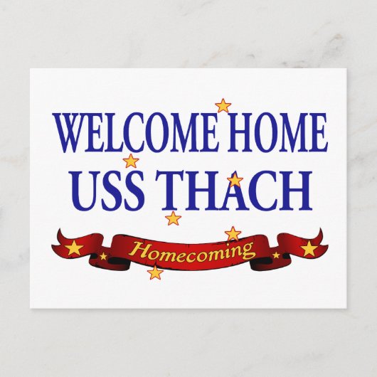 Welcome Zuhause USS Thach Postkarte (Vorderseite)
