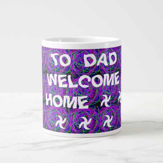 WELCOME ZUHAUSE VATER FARBE LILA GEMISCHT Jumbo-Tasse (Vorderseite)