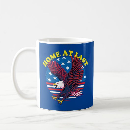 Welcome Zuhause Veteran | Patriotischer Adler Kaffeetasse (Links)