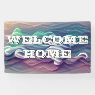 Welcome Zuhause Waves Gradient Banner