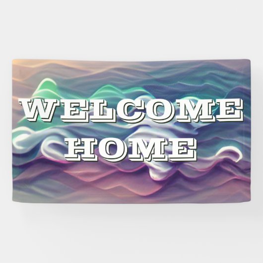 Welcome Zuhause Waves Gradient Banner (Horizontal)