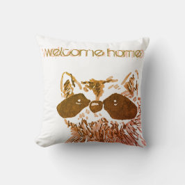 Welcome Zuhause Woodland Gold Raccoon Kissen