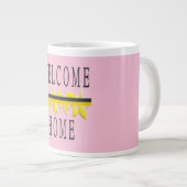 WELCOME ZUHAUSE WORTEN UND PATTERN ART Jumbo-Tasse (Vorderseite Rechts)
