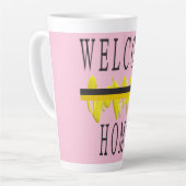 WELCOME ZUHAUSE WORTEN UND PATTERN ART MILCHTASSE (Linke Ecke)
