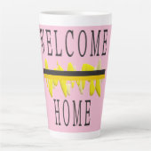 WELCOME ZUHAUSE WORTEN UND PATTERN ART MILCHTASSE (Vorderseite)