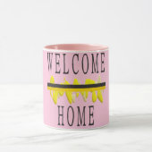 WELCOME ZUHAUSE WORTEN UND PATTERN ART TASSE (Zentrum)