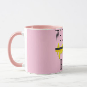 WELCOME ZUHAUSE WORTEN UND PATTERN ART TASSE