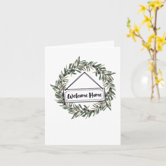 Welcome Zuhause Wreath Custom Real Anwesen Card Karte (Gelbe Blume)