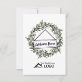 Welcome Zuhause Wreath Custom Real Anwesen Card Karte (Vorderseite)