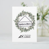 Welcome Zuhause Wreath Custom Real Anwesen Card Karte (Stehend Vorderseite)