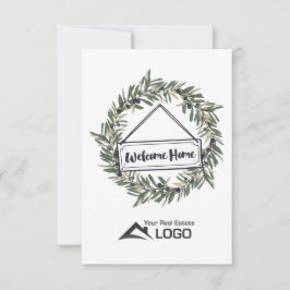 Welcome Zuhause Wreath Custom Real Anwesen Card Karte