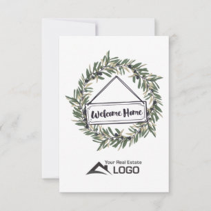Welcome Zuhause Wreath Custom Real Anwesen Card Karte