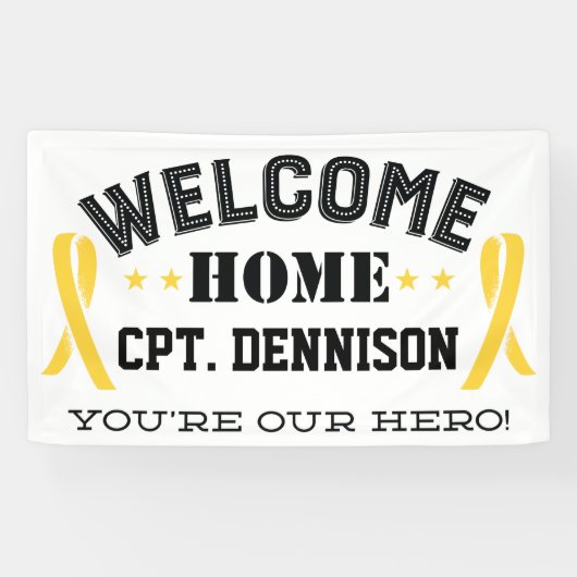 Welcome Zuhause Yellow Ribbon Stationierung Banner (Horizontal)
