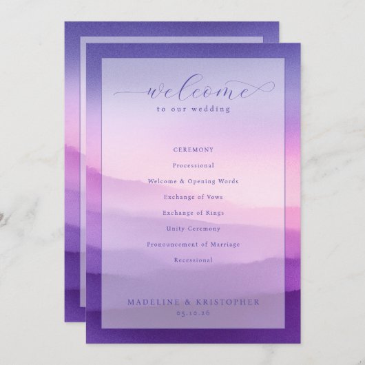 "Welcoming Ceremony Purple Gradient" Programm (Vorne/Hinten)