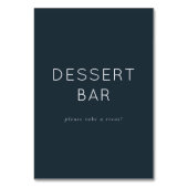 Welcoming Navy Minimalist Dessert Bar Sign Tischnummer (Rückseite)