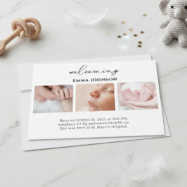 Welcoming Photo Birth Announcement Card Einladung