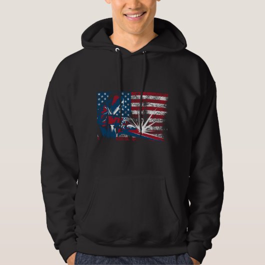 Welder American Flag Hoodie (Vorderseite)