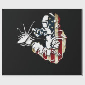 Welder American Flag USA Patriotic Welder Gift Geschenkpapier (Flach)