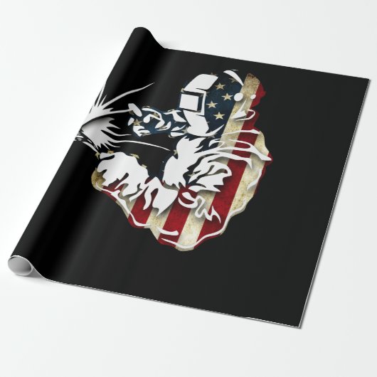 Welder American Flag USA Patriotic Welder Gift Geschenkpapier (Ungerollt)