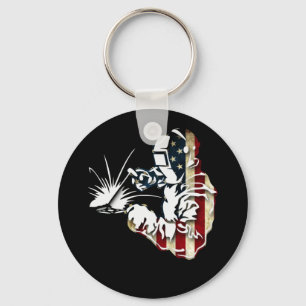 Welder American Flag USA Patriotic Welder Gift Schlüsselanhänger