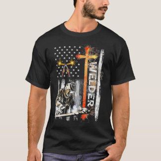 Welder American Flag Welder Faith Cross Christlich T-Shirt