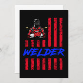Welder American Flag Welder Welder Job Craft USA G Einladung (Vorne/Hinten)