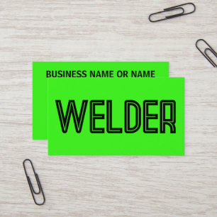 Welder Bright Green Business Card Visitenkarte