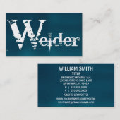 Welder Brushed Blue Business Card Visitenkarte (Vorne/Hinten)