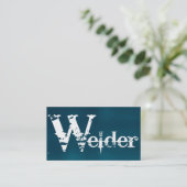 Welder Brushed Blue Business Card Visitenkarte (Stehend Vorderseite)