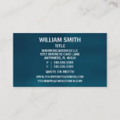 Welder Brushed Blue Business Card Visitenkarte (Rückseite)