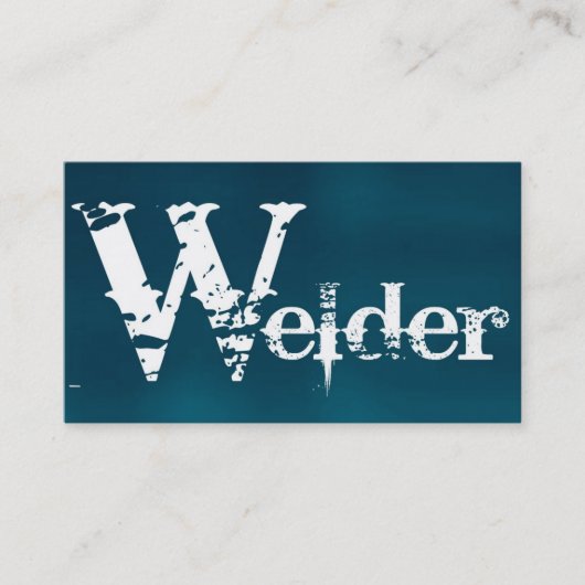 Welder Brushed Blue Business Card Visitenkarte (Vorderseite)