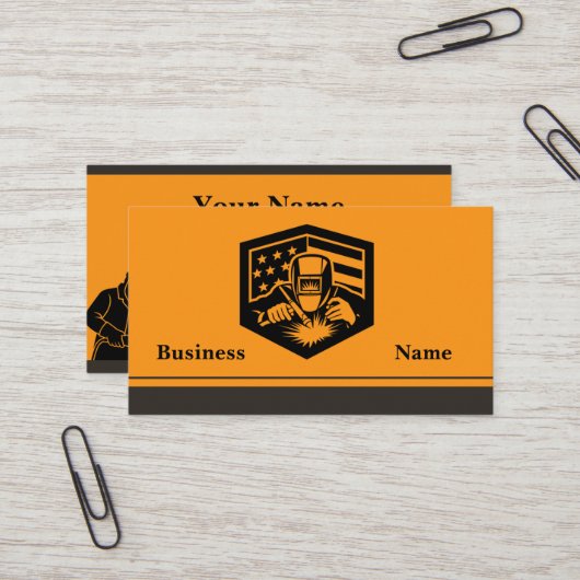 Welder Business Card Visitenkarte (Vorderseite/Rückseite Beispiel)