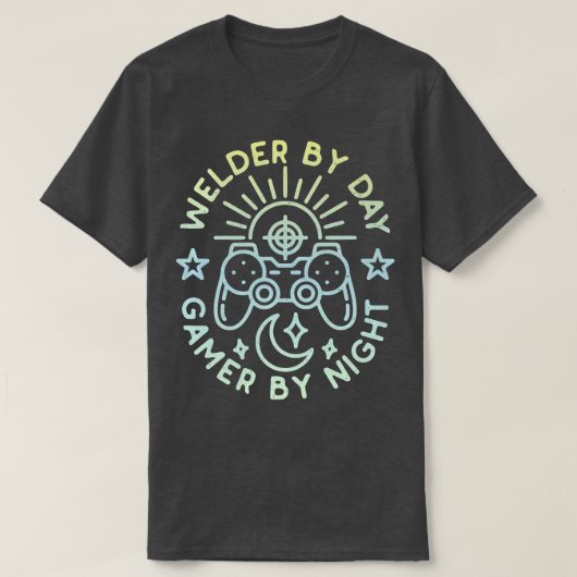 Welder by Day Gamer durch nächtliches gestörtes De T-Shirt (Design vorne)